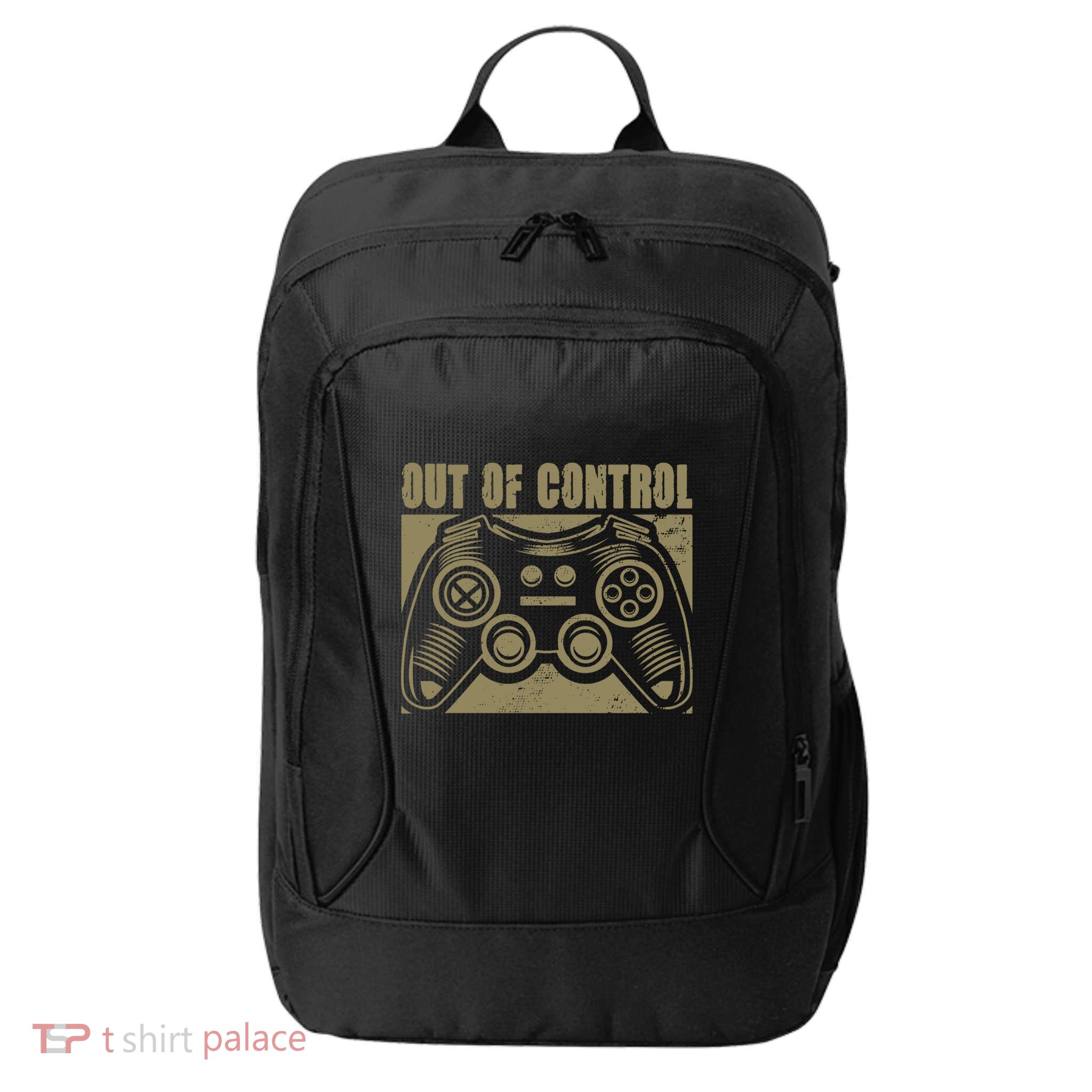 Out Of Control Funny Gaming Quote Retro Video Games Graphic Gift City Backpack