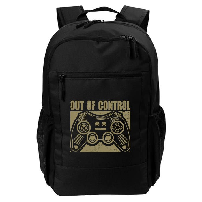 Out Of Control Funny Gaming Quote Retro Video Games Graphic Gift Backpack