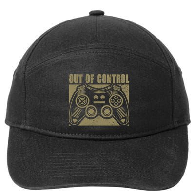 Out Of Control Funny Gaming Quote Retro Video Games Graphic Gift 7-Panel Snapback Hat
