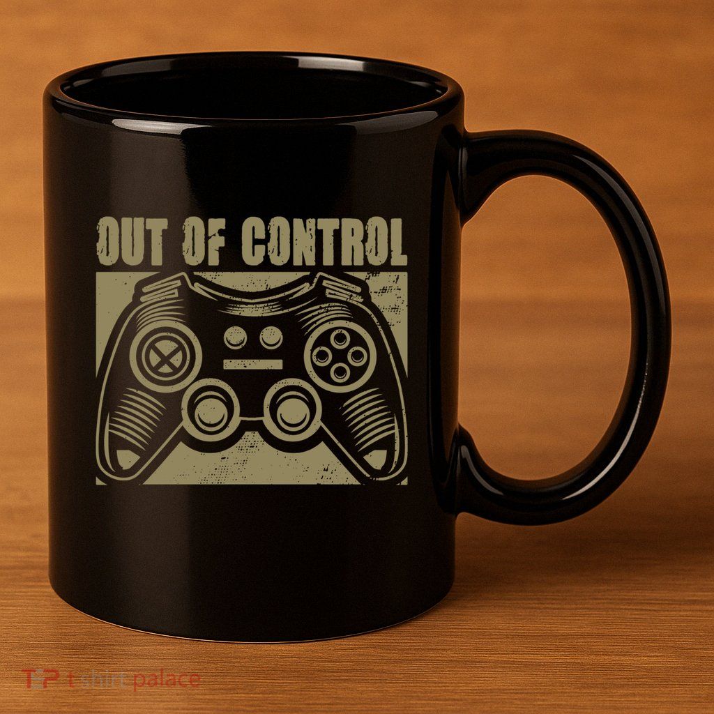 Out Of Control Funny Gaming Quote Retro Video Games Graphic Gift 11oz C Handle Ceramic Mug