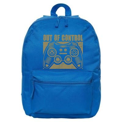 Out Of Control Funny Gaming Quote Retro Video Games Graphic Gift 16 in Basic Backpack