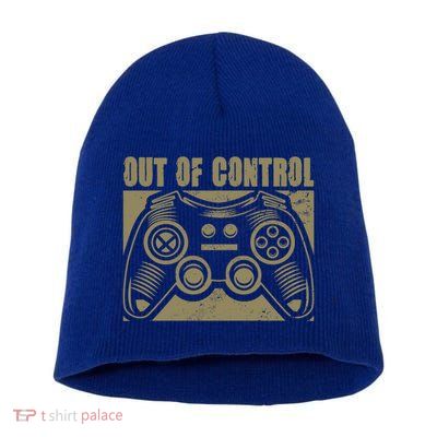 Out Of Control Funny Gaming Quote Retro Video Games Graphic Gift Short Acrylic Beanie
