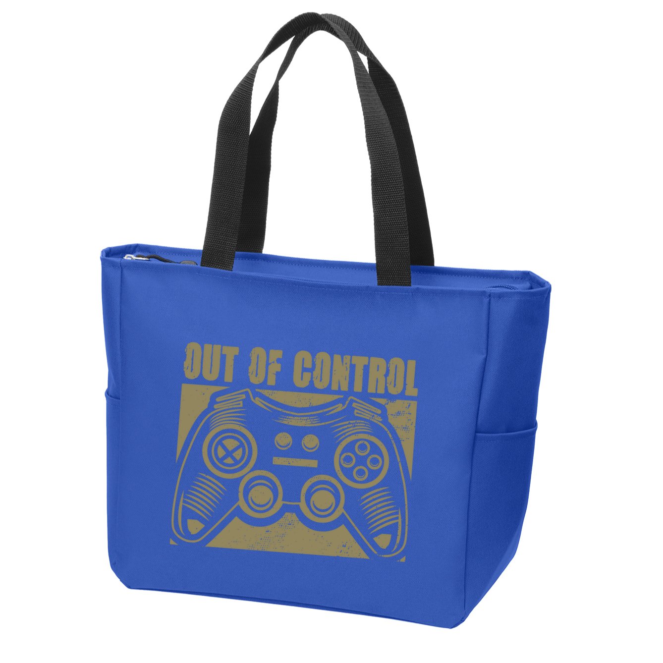 Out Of Control Funny Gaming Quote Retro Video Games Graphic Gift Zip Tote Bag