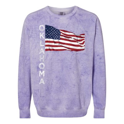 Ok Oklahoma City Sooner State Oklahoman Okie Tulsa Norman Colorblast Crewneck Sweatshirt