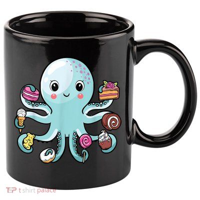 funny Octopus shirts Octopus Cake Tentacles Marine Animals Children 11oz C Handle Ceramic Mug