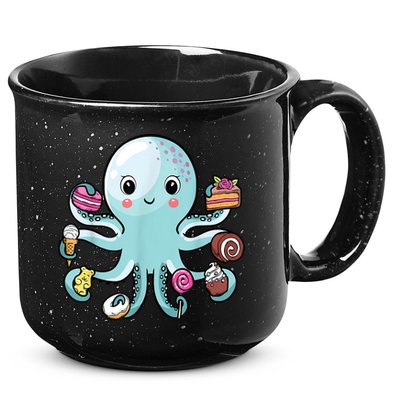funny Octopus shirts Octopus Cake Tentacles Marine Animals Children 15oz Campfire Ceramic Mug