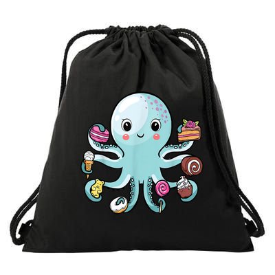 funny Octopus shirts Octopus Cake Tentacles Marine Animals Children Drawstring Bag