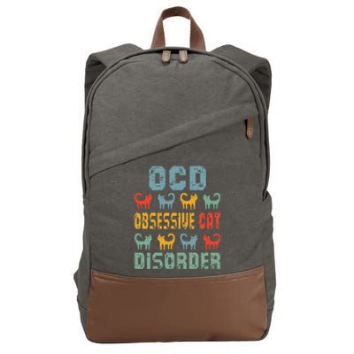 OCD Obsessive Cat Disorder Funny Cat Lover Gift Cotton Canvas Backpack