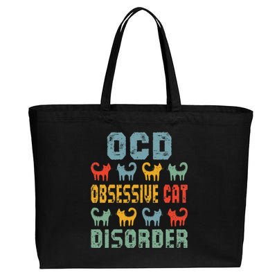 OCD Obsessive Cat Disorder Funny Cat Lover Gift Cotton Canvas Jumbo Tote