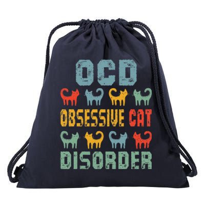 OCD Obsessive Cat Disorder Funny Cat Lover Gift Drawstring Bag