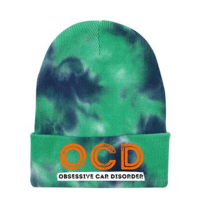 Ocd Obsessive Car Disorder Funny Car Lover Gift Tie Dye 12in Knit Beanie