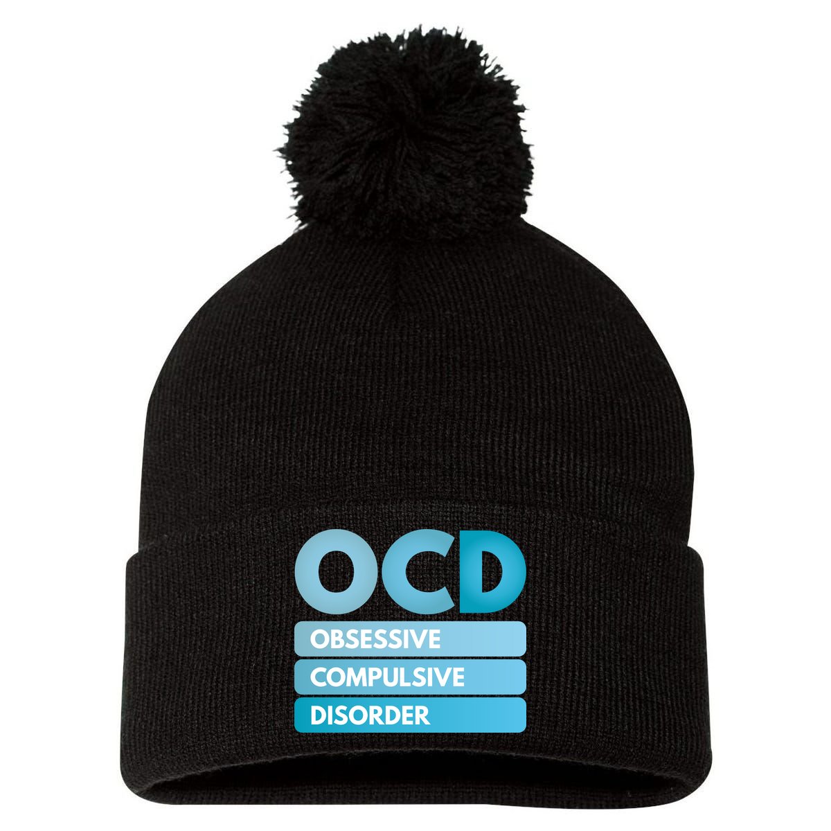 OCD Pom Pom 12in Knit Beanie