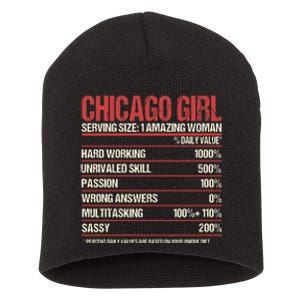 Out Of Chicago IL Illinois Funny Home Roots Short Acrylic Beanie