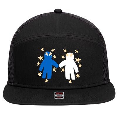 Out Of Character Hold My Hand 7 Panel Mesh Trucker Snapback Hat