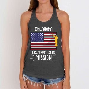 Oklahoma Oklahoma City Mormon Lds Mission Missionary Gift Women's Knotted Racerback Tank