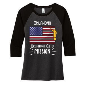 Oklahoma Oklahoma City Mormon Lds Mission Missionary Gift Women's Tri-Blend 3/4-Sleeve Raglan Shirt