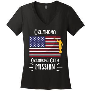 Oklahoma Oklahoma City Mormon Lds Mission Missionary Gift Women's V-Neck T-Shirt