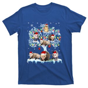 Opossums On Christmas Tree Xmas Lights Santa Opossum Lover Gift T-Shirt