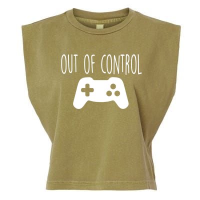 Out Of Control Funny Retro Vintage Video Game Player Gaming Gift Garment-Dyed Women's Muscle Tee