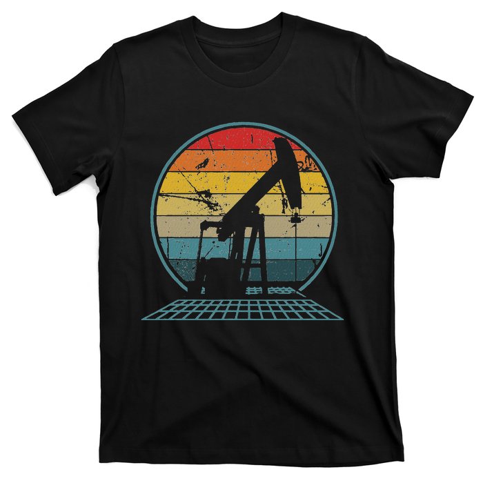 Oilfiled Oil Drilling Rig Pump Retro Roughneck T-Shirt