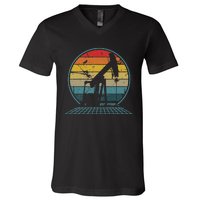 Oilfiled Oil Drilling Rig Pump Retro Roughneck V-Neck T-Shirt