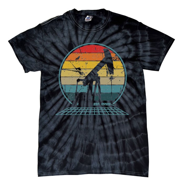 Oilfiled Oil Drilling Rig Pump Retro Roughneck Tie-Dye T-Shirt