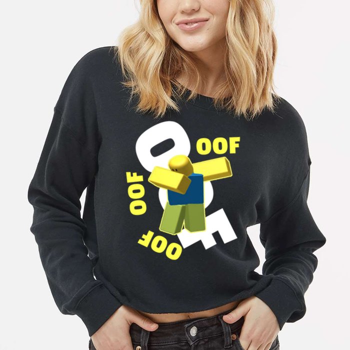 OOF Dancing Dabbing Noob Cropped Pullover Crew