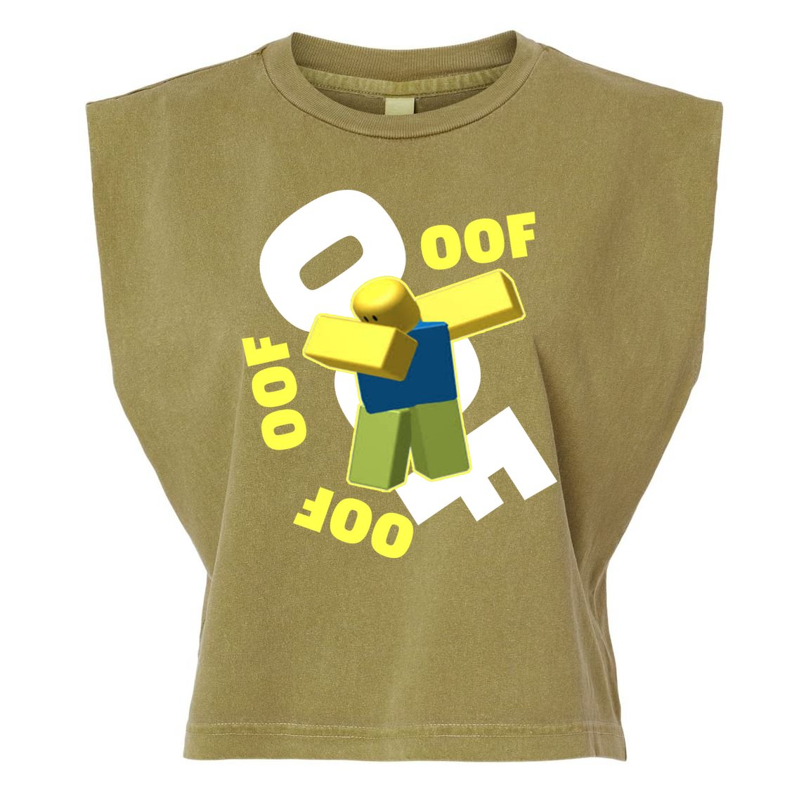 OOF Dancing Dabbing Noob Garment-Dyed Women's Muscle Tee