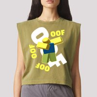 OOF Dancing Dabbing Noob Garment-Dyed Women's Muscle Tee