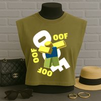 OOF Dancing Dabbing Noob Garment-Dyed Women's Muscle Tee