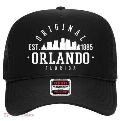 Original Orlando Florida Est 1885 High Crown Mesh Back Trucker Hat
