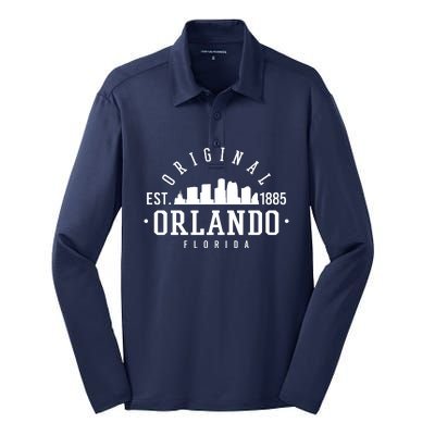 Original Orlando Florida Est 1885 Silk Touch Performance Long Sleeve Polo