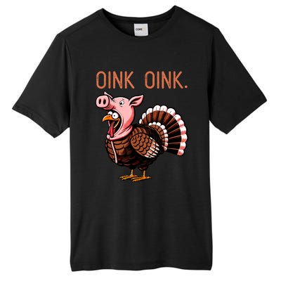 Oink Oink Funny Thanksgiving Turkey In A Pig Disguise Tall Fusion ChromaSoft Performance T-Shirt