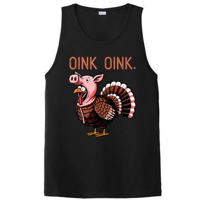 Oink Oink Funny Thanksgiving Turkey In A Pig Disguise PosiCharge Competitor Tank