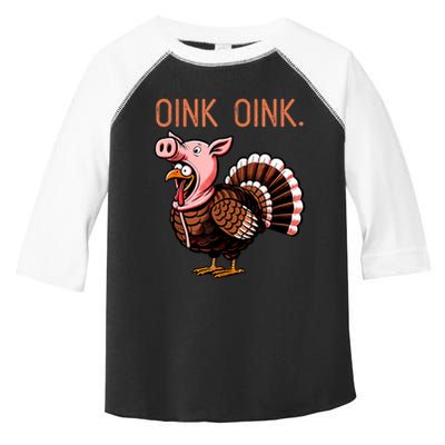 Oink Oink Funny Thanksgiving Turkey In A Pig Disguise Toddler Fine Jersey T-Shirt