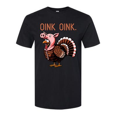 Oink Oink Funny Thanksgiving Turkey In A Pig Disguise Softstyle CVC T-Shirt