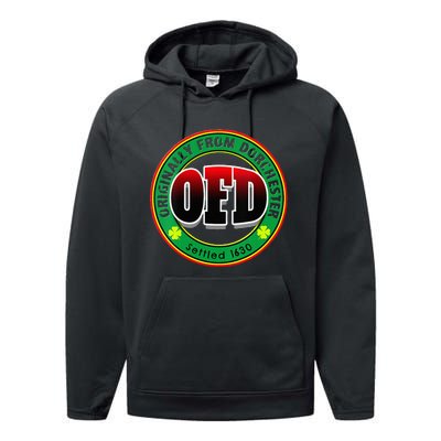 Ofd Originally From Dorchester Born In The 617 Massachusetts Performance Fleece Hoodie