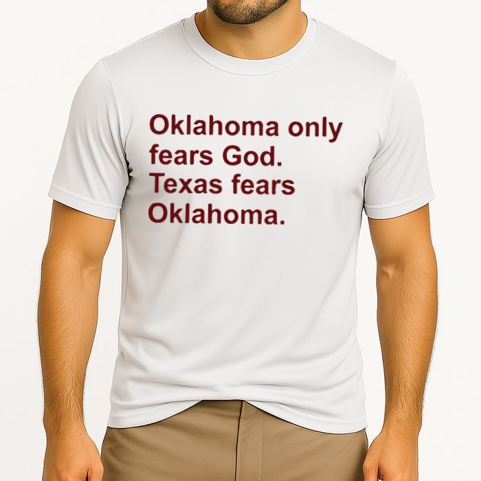 Oklahoma Only Fears God Texas Fears Oklahoma Cooling Performance Crew T-Shirt