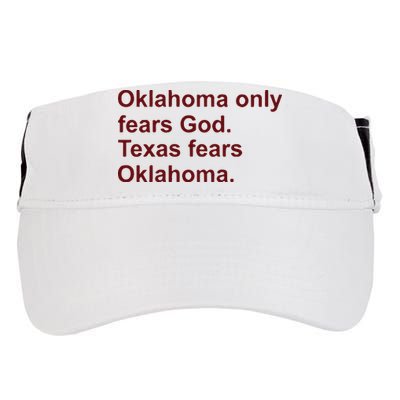 Oklahoma Only Fears God Texas Fears Oklahoma Adult Drive Performance Visor