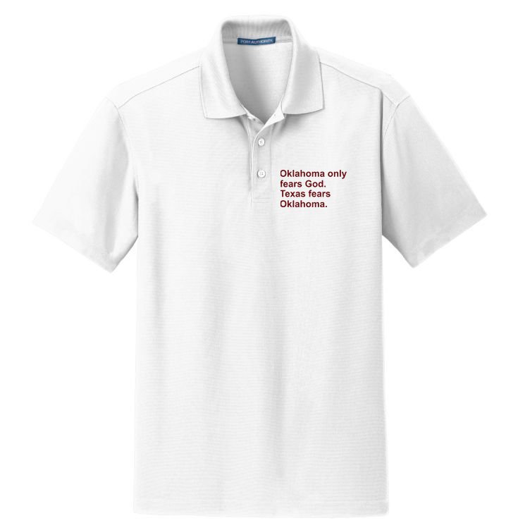 Oklahoma Only Fears God Texas Fears Oklahoma Dry Zone Grid Polo