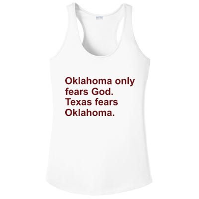 Oklahoma Only Fears God Texas Fears Oklahoma Ladies PosiCharge Competitor Racerback Tank