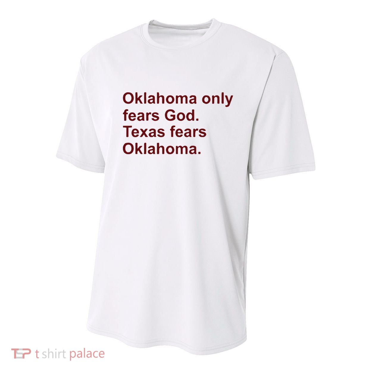 Oklahoma Only Fears God Texas Fears Oklahoma Youth Performance Sprint T-Shirt
