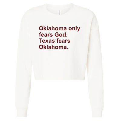 Oklahoma Only Fears God Texas Fears Oklahoma Cropped Pullover Crew