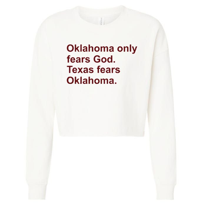 Oklahoma Only Fears God Texas Fears Oklahoma Cropped Pullover Crew