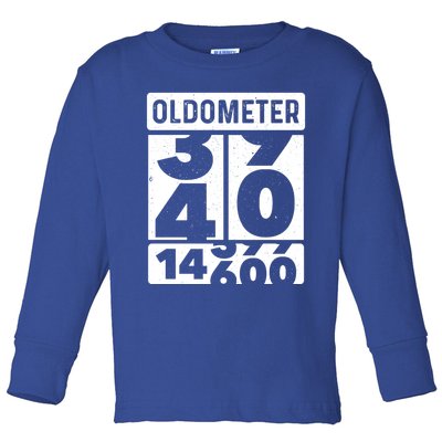 Odometer Oldometer Funny 40th Birthday Turning 40 Bfunny Giftday Gift Cool Gift Toddler Long Sleeve Shirt