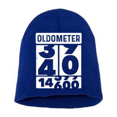 Odometer Oldometer Funny 40th Birthday Turning 40 Bfunny Giftday Gift Cool Gift Short Acrylic Beanie