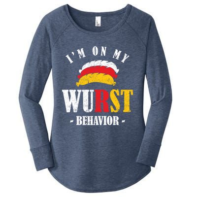 Oktoberfest October Fest Sausage Bratwurst Festival Gift Women's Perfect Tri Tunic Long Sleeve Shirt