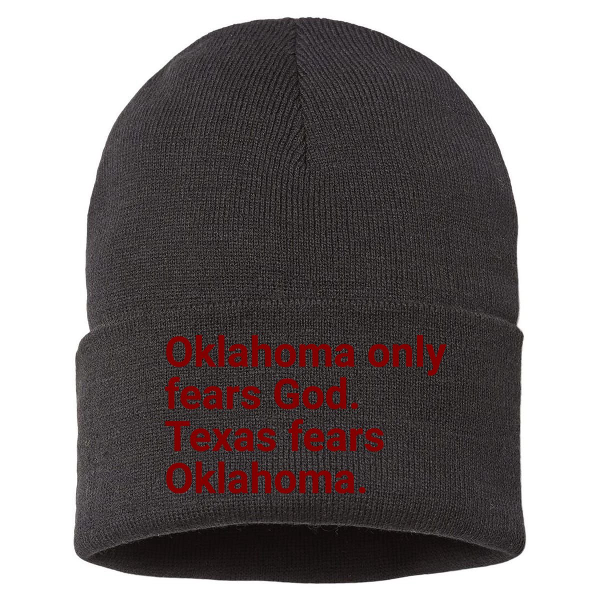 Oklahoma Only Fears God Texas Fears Oklahoma Sustainable Knit Beanie