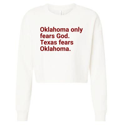 Oklahoma Only Fears God Texas Fears Oklahoma Cropped Pullover Crew