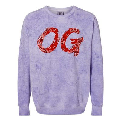 Og Original Gangster Compton Red Bandana Colorblast Crewneck Sweatshirt